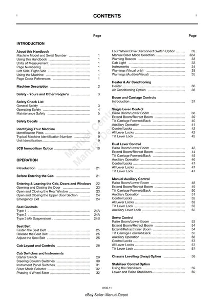 JCB 530 532 533 535 537 540 Operator Handbook
