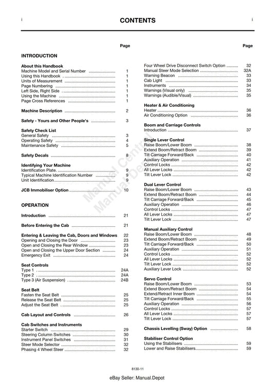 JCB 530 532 533 535 537 540 Operator Handbook