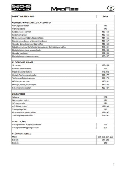 Sachs Madass 50 Workshop Service Repair Manual - English & German Language