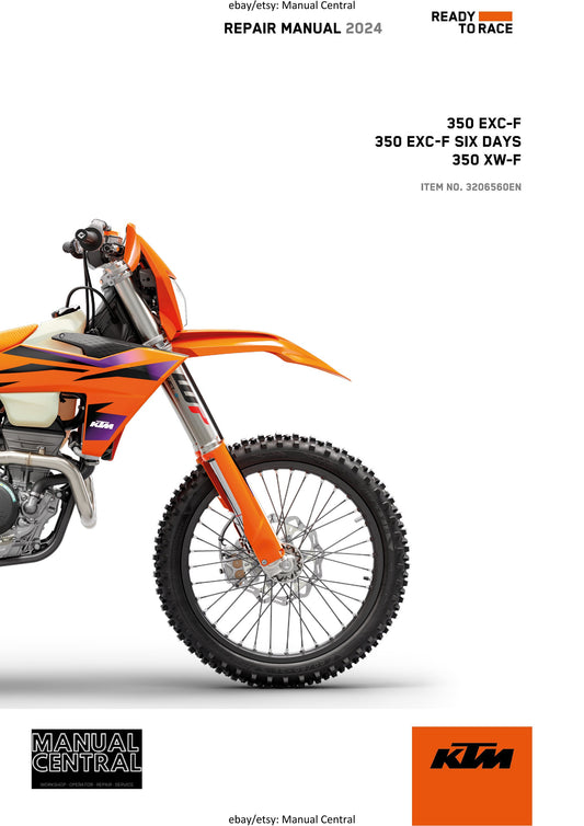 KTM 2024 - 350 Exc-f Six Days Xw-f- Service Workshop Repair Manual