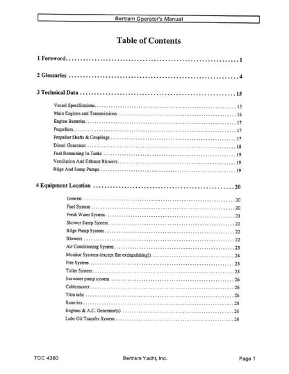 Bertram 60 Convertiable - Owners Manual