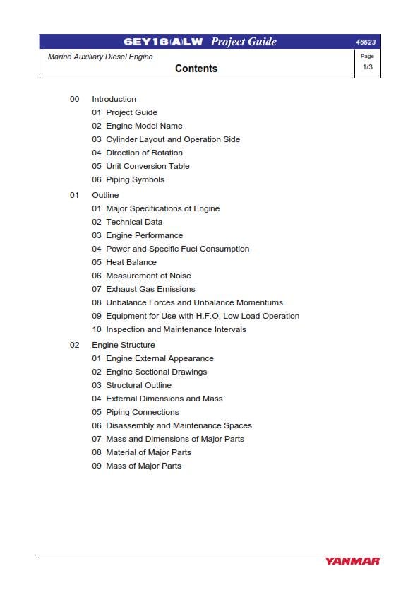 Yanmar Marine Auxiliary Diesel Engine - 6EY18 Series - 6EY18LW 6EY18ALW Project Guide