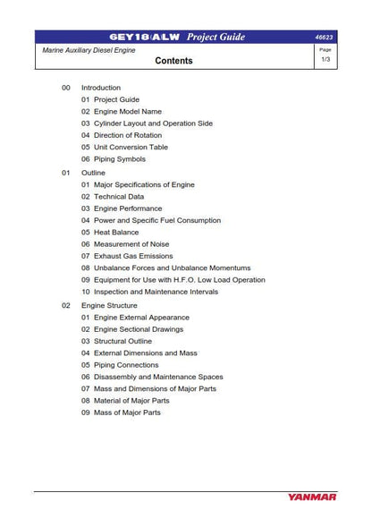 Yanmar Marine Auxiliary Diesel Engine - 6EY18 Series - 6EY18LW 6EY18ALW Project Guide