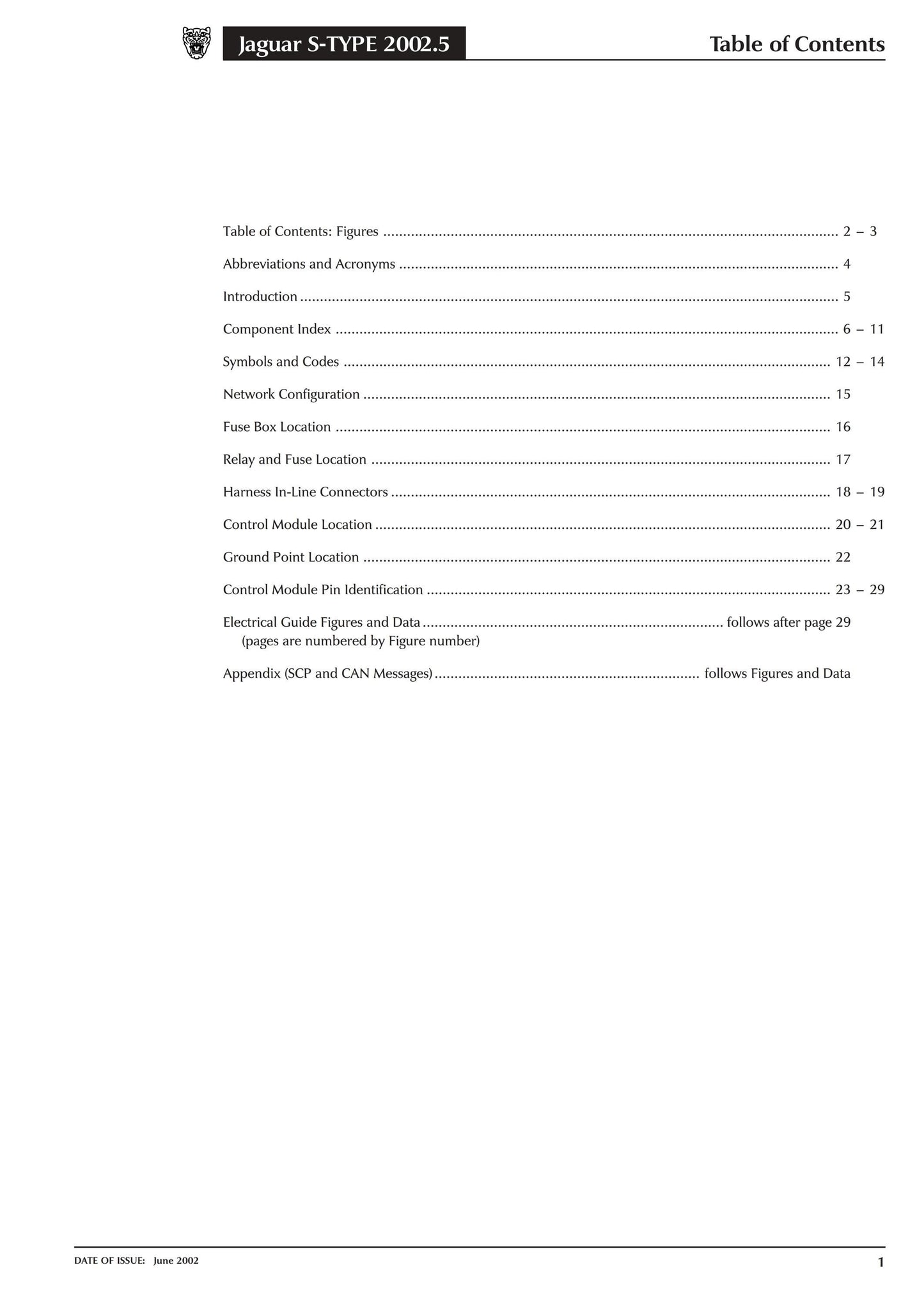 Jaguar S-Type -2002.5 Model Year - Electrical Guide - Circuit Wiring Diagrams