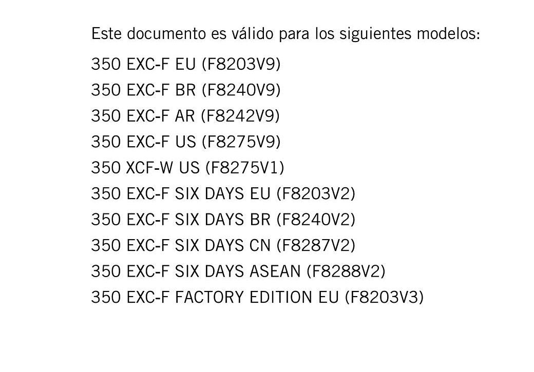 Spanish Language - KTM 2022 - 350 Xcf-w Exc-f Six Days Factory Edition - Manual de Reparacion