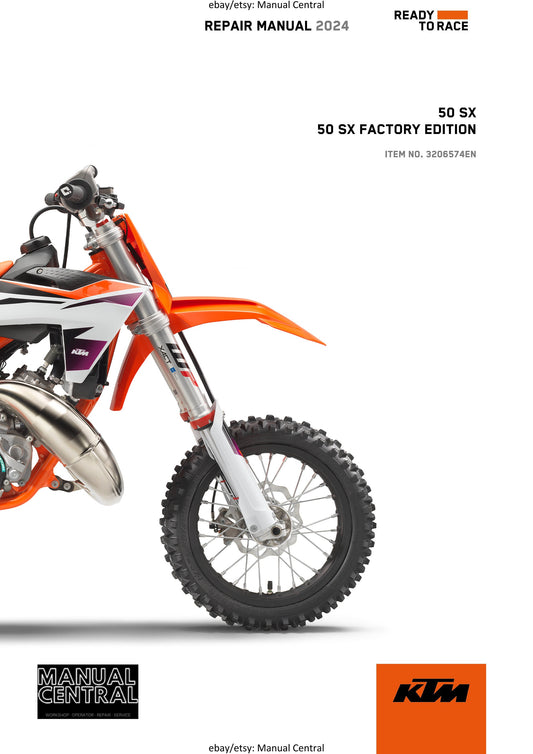KTM 2024 - 50 SX Factory Edition - Service Workshop Repair Manual