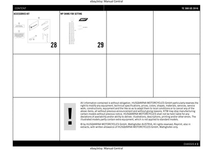 Husqvarna 2016 TE 300 US- Parts Manual Catalog