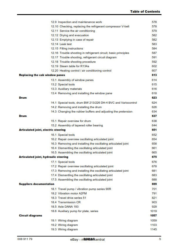 PDF - Bomag Single Drum Roller - BW 213 DH-4 Bvc + Attachment Plate Variocontrol - Service Workshop Repair Manual - 12/2007