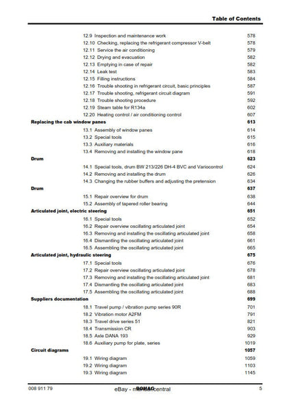 PDF - Bomag Single Drum Roller - BW 213 DH-4 Bvc + Attachment Plate Variocontrol - Service Workshop Repair Manual - 12/2007