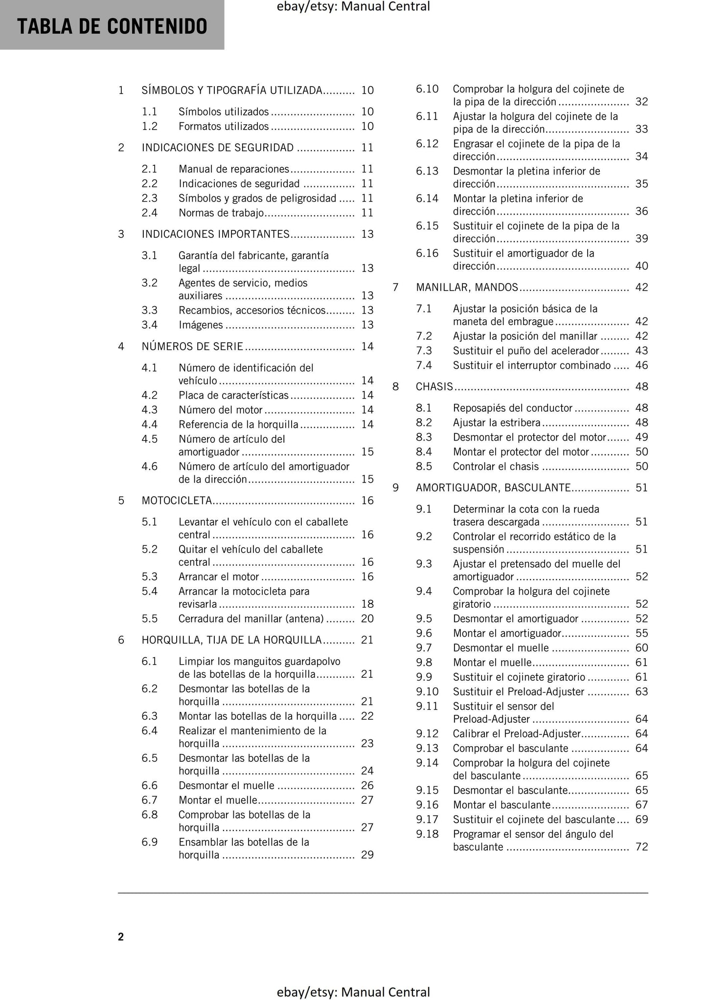 Spanish Language - KTM 2021 -1290 Super Adventure S - Manual de Reparacion