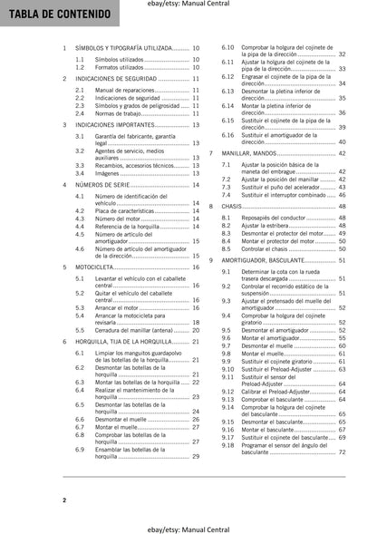 Spanish Language - KTM 2021 -1290 Super Adventure S - Manual de Reparacion