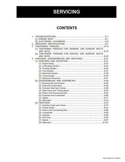 Kubota Diesel Engine - 03-M-E3B 03-M-DI-E3B 03-M-E3BG Series - Workshop Service Repair Manual
