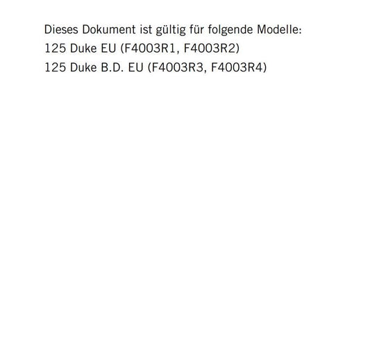 German Language - KTM 2018 - 125 DUKE - Reparaturanleitung - Service Workshop Repair Manual