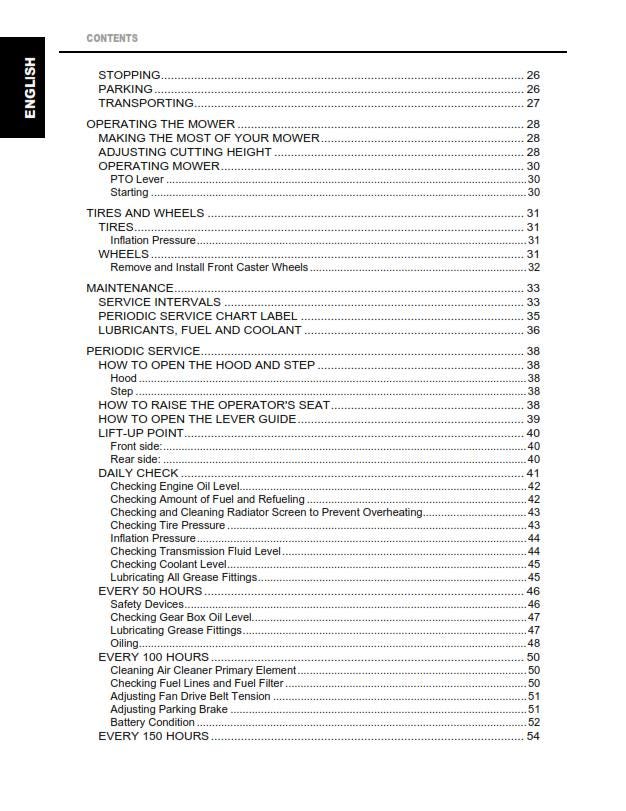 Kubota - ZD221 Zero Turn Mower Operator Manual