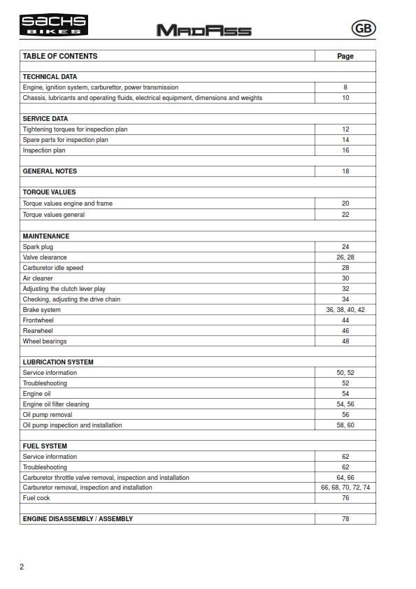 Sachs Madass 50 Workshop Service Repair Manual - English & German Language