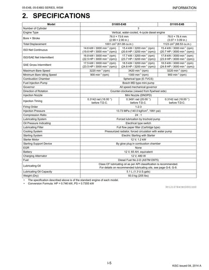 Kubota Diesel Engine - 05-e4b 05e4bg Series - Workshop Service Repair Manual