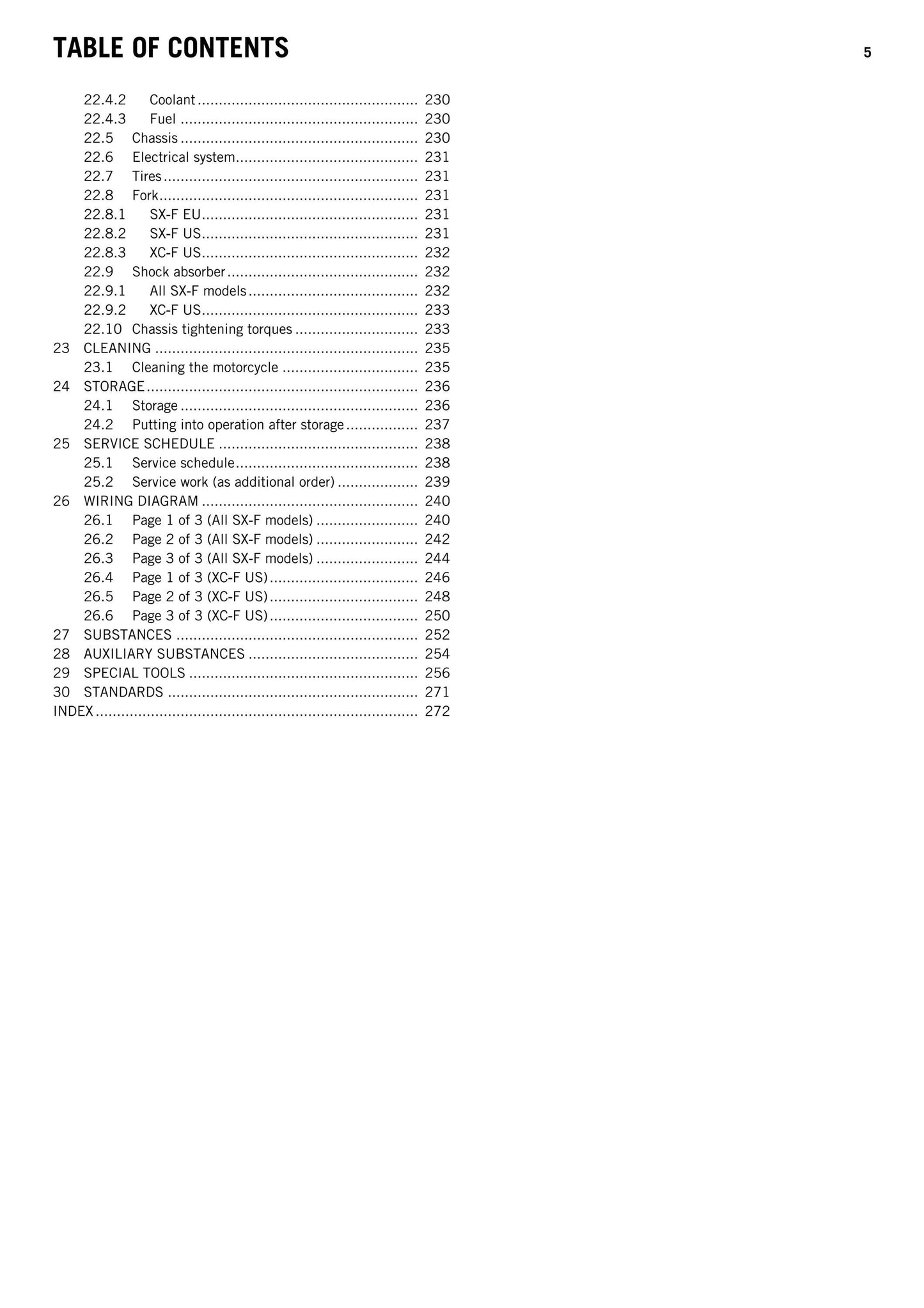 KTM 2015 - 250 SX-F XC-F - Service Workshop Repair Manual