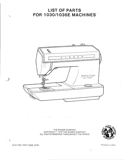 Singer - 1030 1036E Parts Manual
