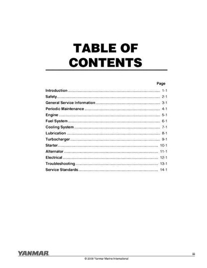 Yanmar Marine Engine - 6CX530 - Service Workshop Repair Manual