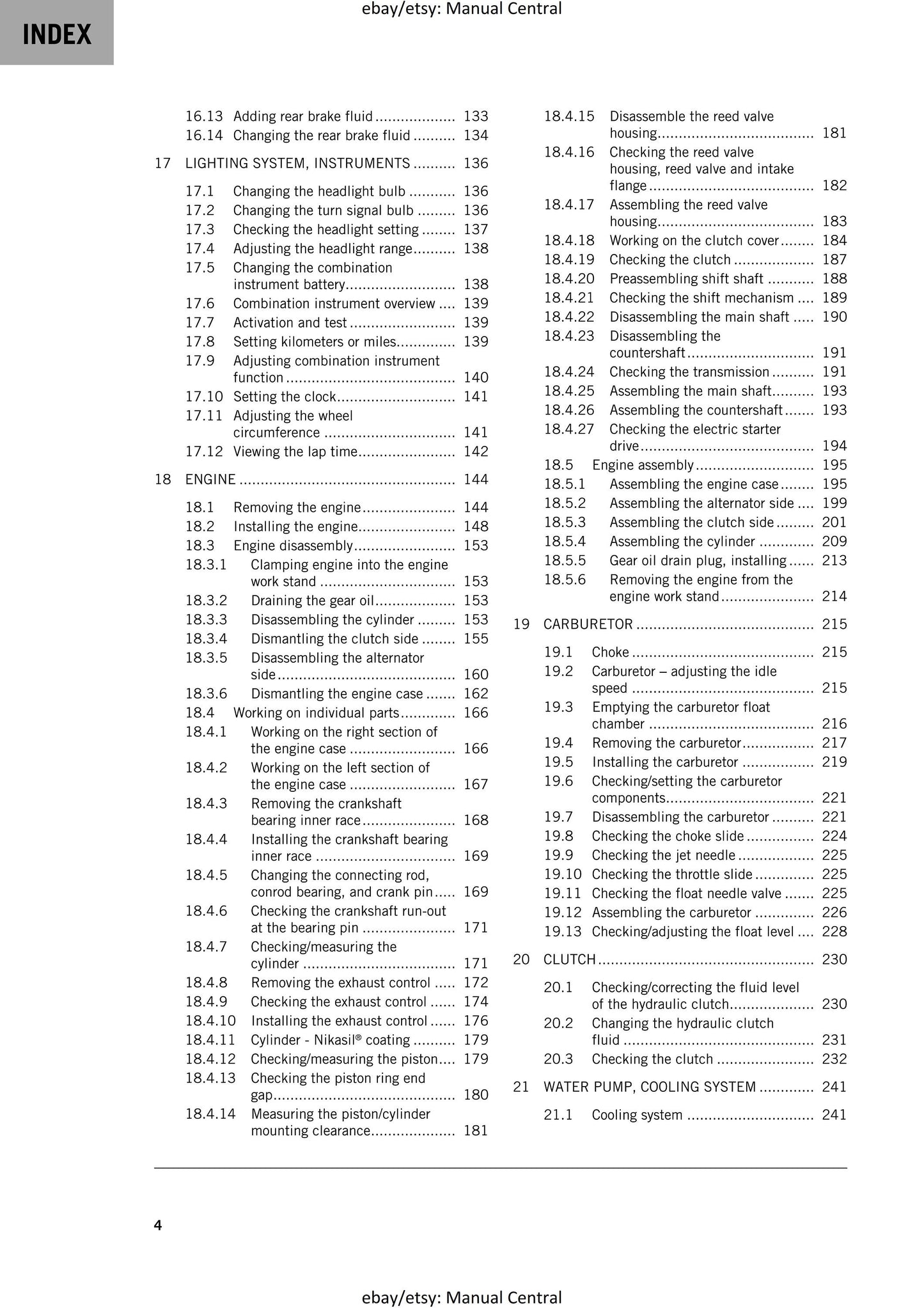 KTM 2020 - 300 Exc - Service Workshop Repair Manual