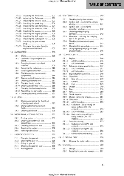 KTM 2017 - 125 150 SX - Service Workshop Repair Manual