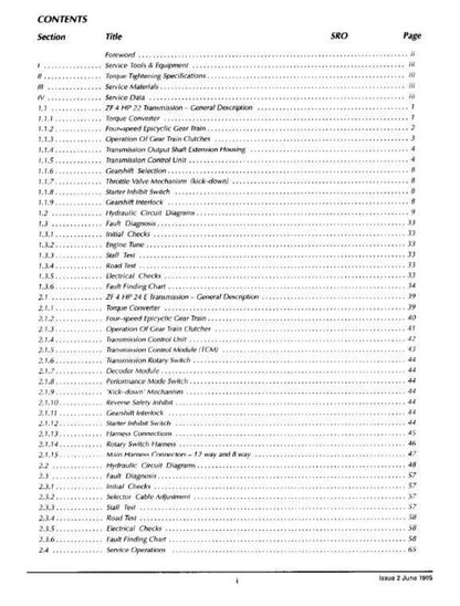 Jaguar ZF Automatic Transmissions 4 HP 22 24 - Workshop Service Repair Manual