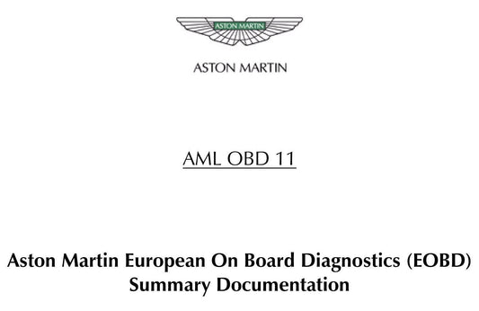 Aston Martin 2013 AML OBDII - European On Board Diagnostics