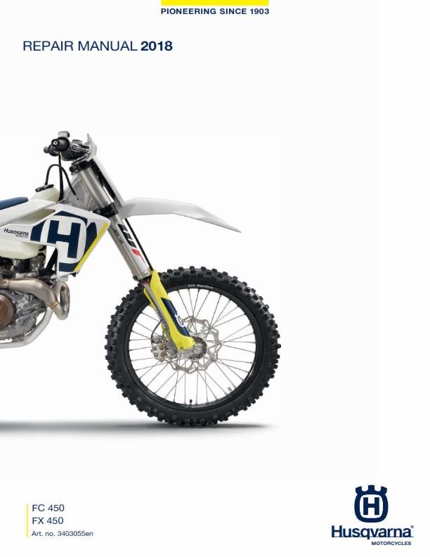 Husqvarna 2018 - FC FX 450 - Workshop Service Repair Manual