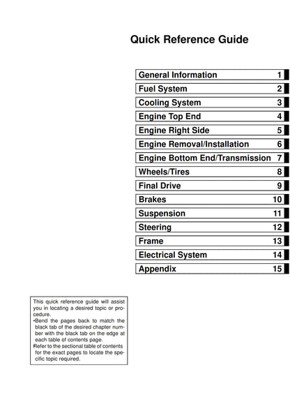 Kawasaki KX85 KX100 - 2001 2002 2003 2004 2005 2006 2007 2008 2009 2010 Workshop Service Repair Manual