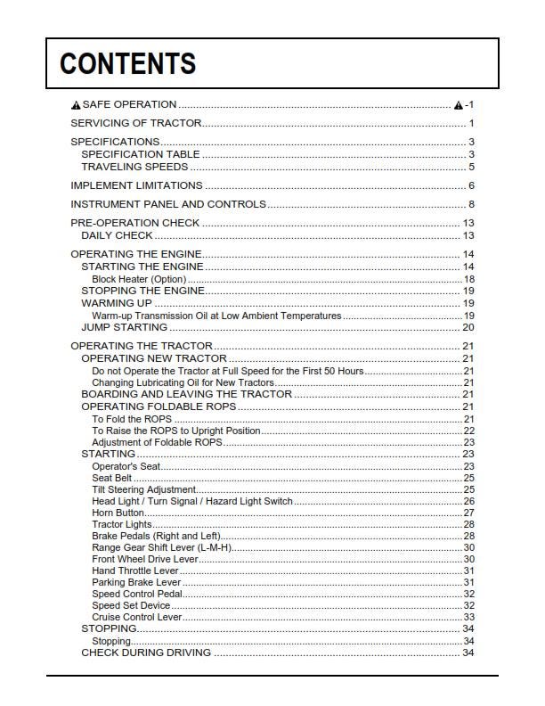 Kubota Tractor - B3150 B3150SU - Operator Manual