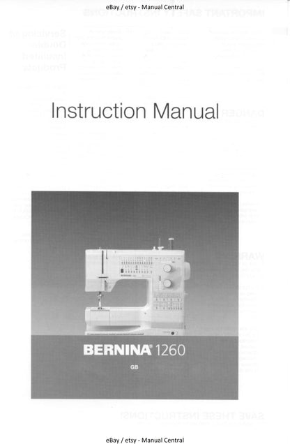 Bernina 1260 Instruction Manual