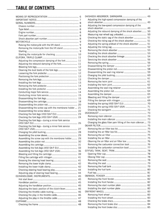 KTM 2011 - 450 Sx-f - Service Workshop Repair Manual