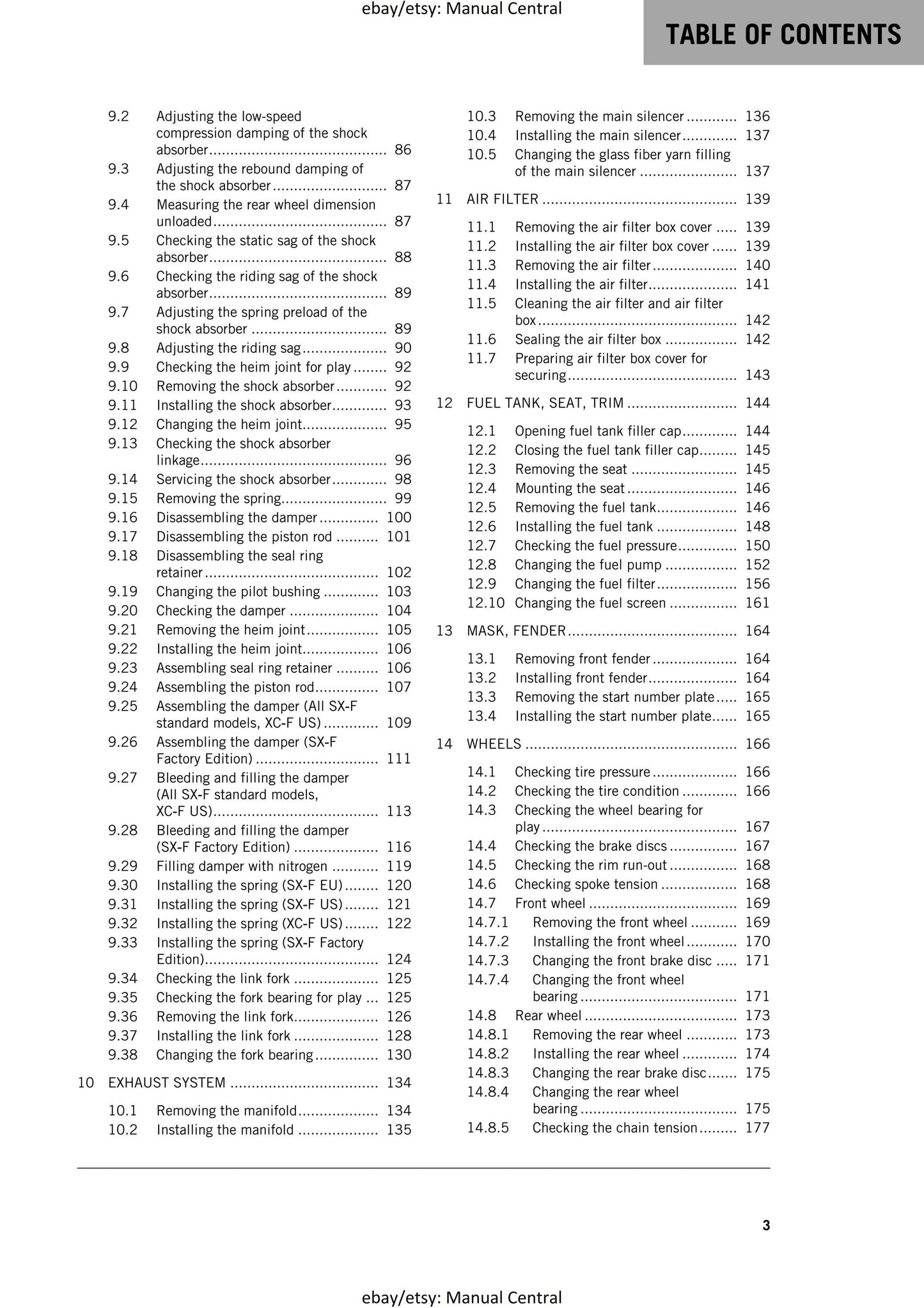 KTM 2017 - 450 SX-F XC-F Factory Edition - Service Workshop Repair Manual