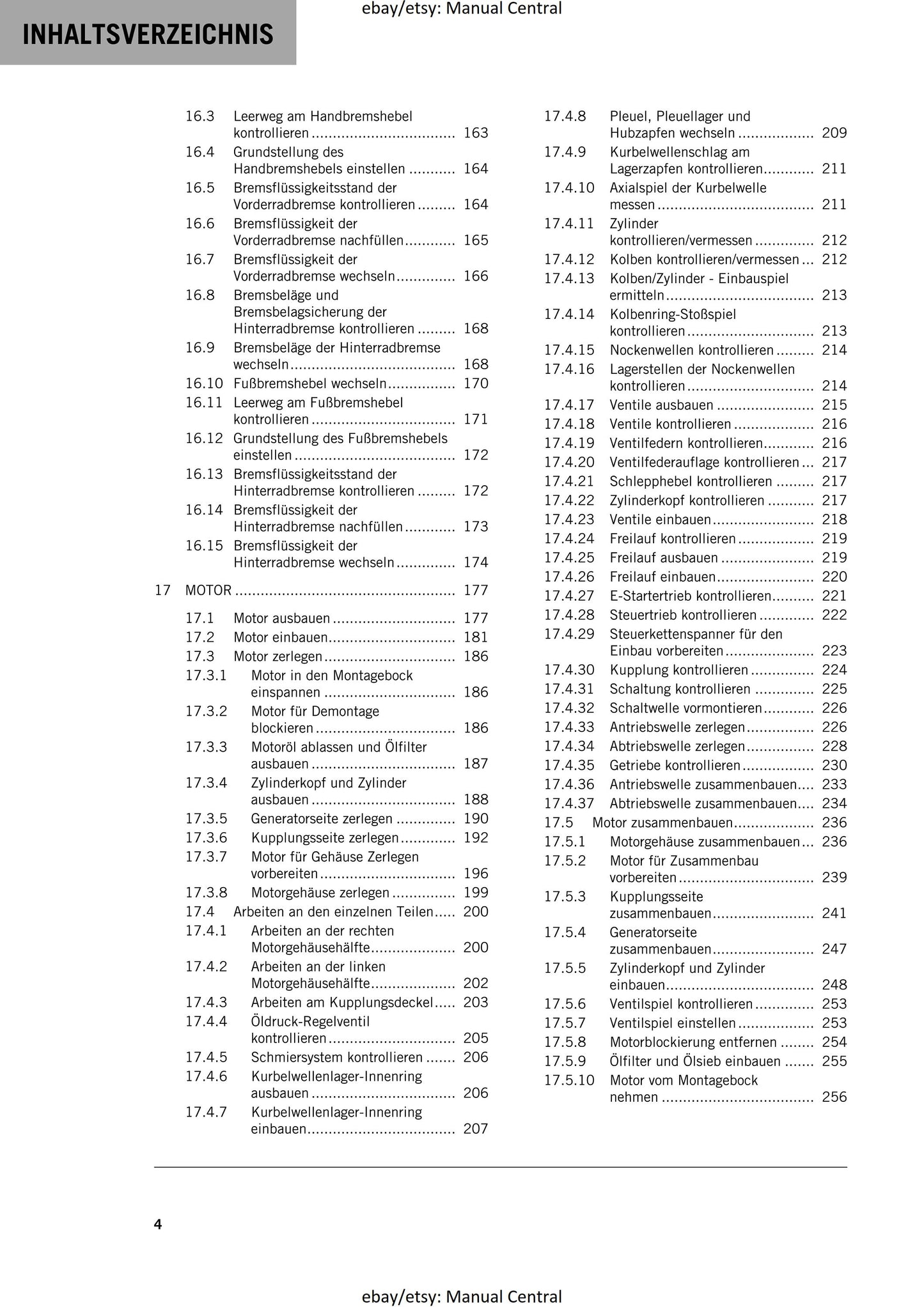 German Language - KTM 2023 - 250 Xc-f Sx-f - Reparaturanleitung - Service Workshop Repair Manual