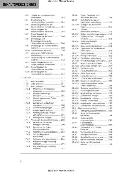German Language - KTM 2023 - 250 Xc-f Sx-f - Reparaturanleitung - Service Workshop Repair Manual