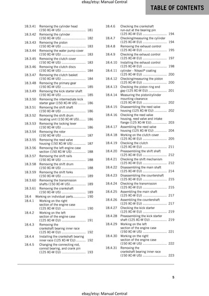 KTM 2017 - 125 150 XC-W - Service Workshop Repair Manual