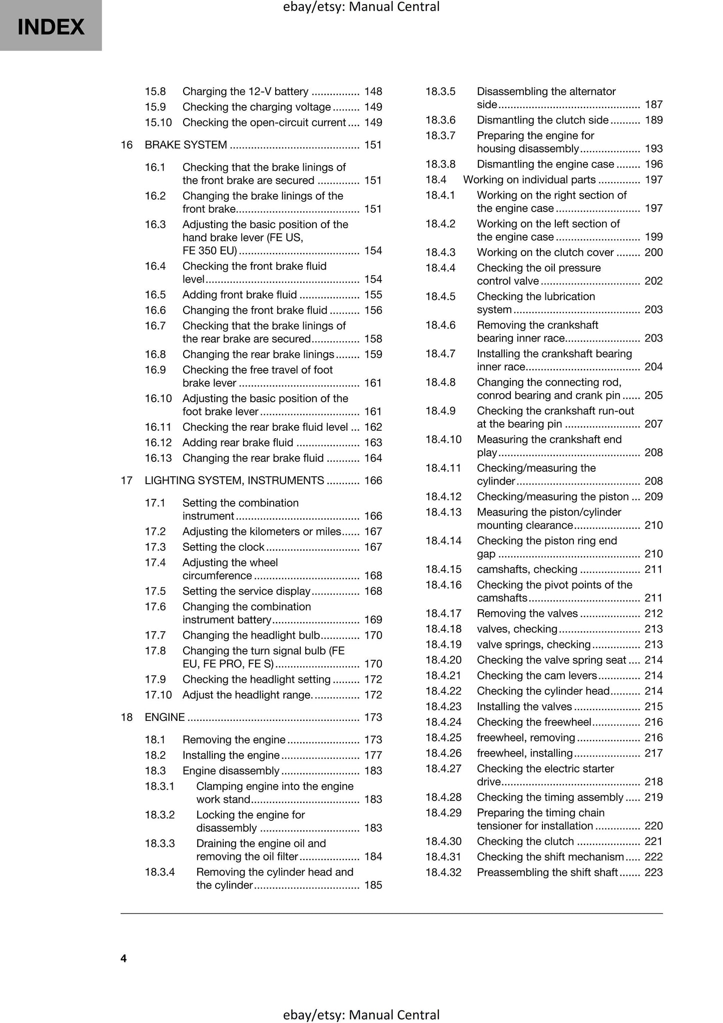 Husqvarna 2024 - FE 350 PRO 350w 350s - Service Workshop Repair Manual