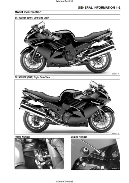 Kawasaki ZZR1400 ZZR 1400 ABS Ninja ZX-14 - 2008 2009 2010 2011 Workshop Service Repair Manual