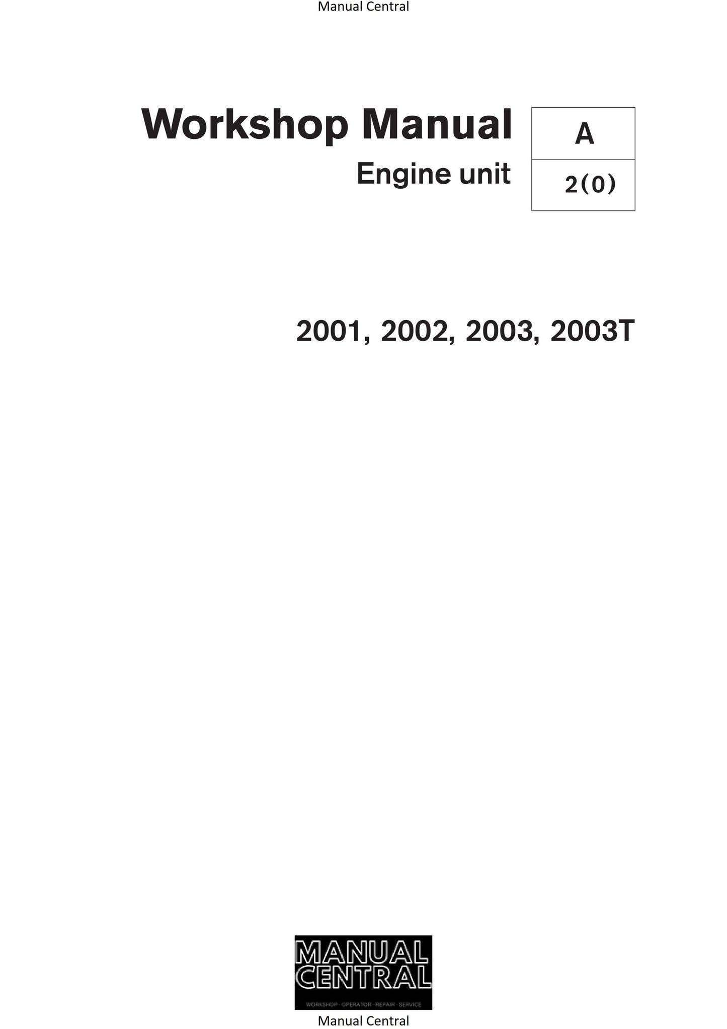 Volvo Penta - Engine Unit - 2001 2002 2003 2003T - Workshop Service Repair Manual - 08-2000 edition