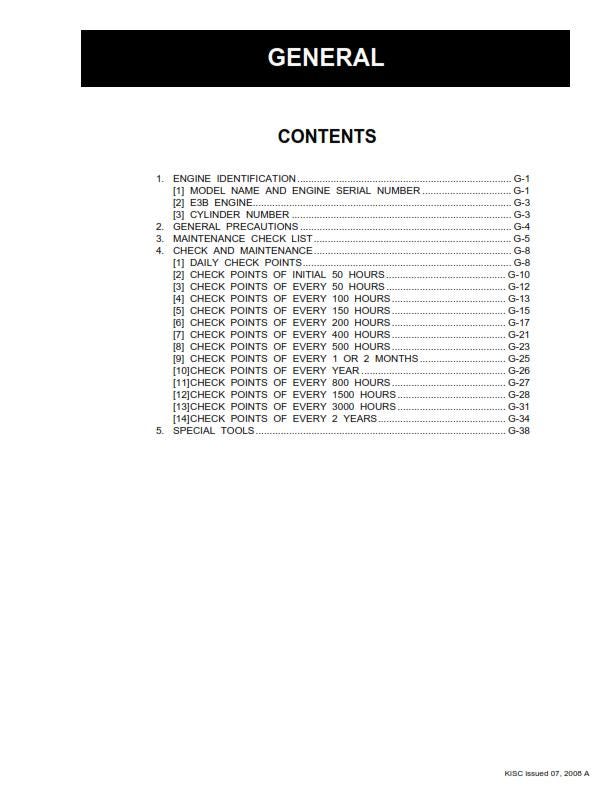 Kubota Diesel Engine - 03-M-E3B 03-M-DI-E3B 03-M-E3BG SERIES - Workshop Service Repair Manual