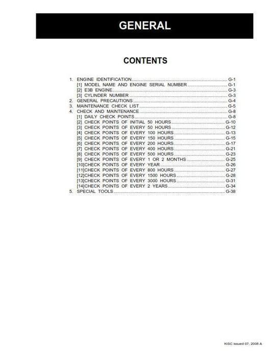 Kubota Diesel Engine - 03-M-E3B 03-M-DI-E3B 03-M-E3BG SERIES - Workshop Service Repair Manual