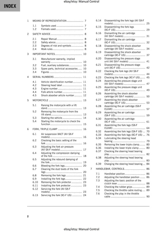 KTM 2024 - 350 Sx-f Xc-f- Service Workshop Repair Manual