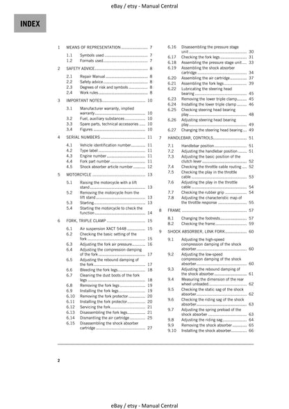 KTM 2021 - 250 300 XC TPI - Service Workshop Repair Manual