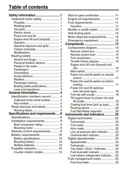 Yamaha F250G FL250G Owners User Manual Guide - 2011
