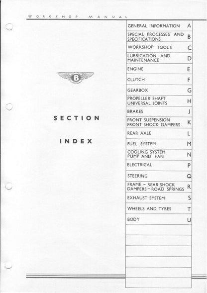 1946 to 1952 Bentley Mark IV Workshop Service Repair Manual