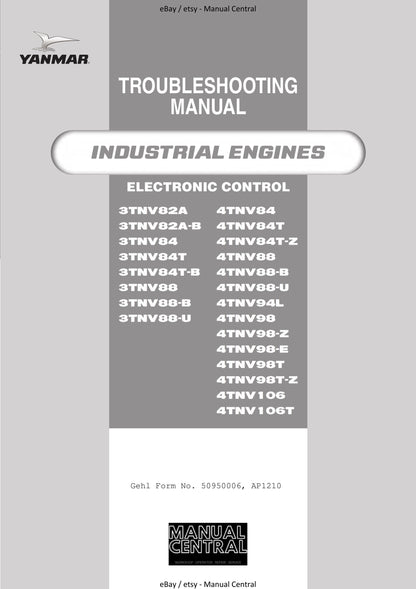 Yanmar Industrial Engine -  3TNV 4TNV  - Troubleshooting Manual - Electronic Control