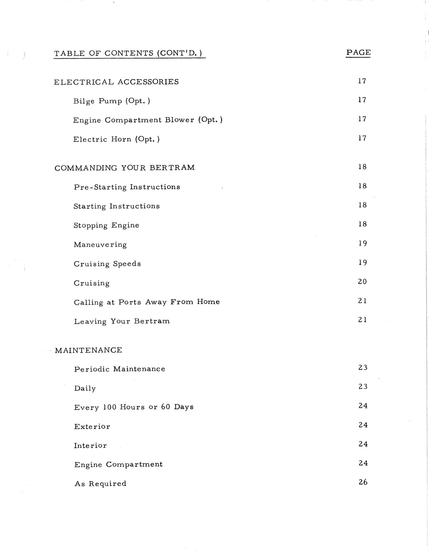 Bertram 20 - Owners Manual