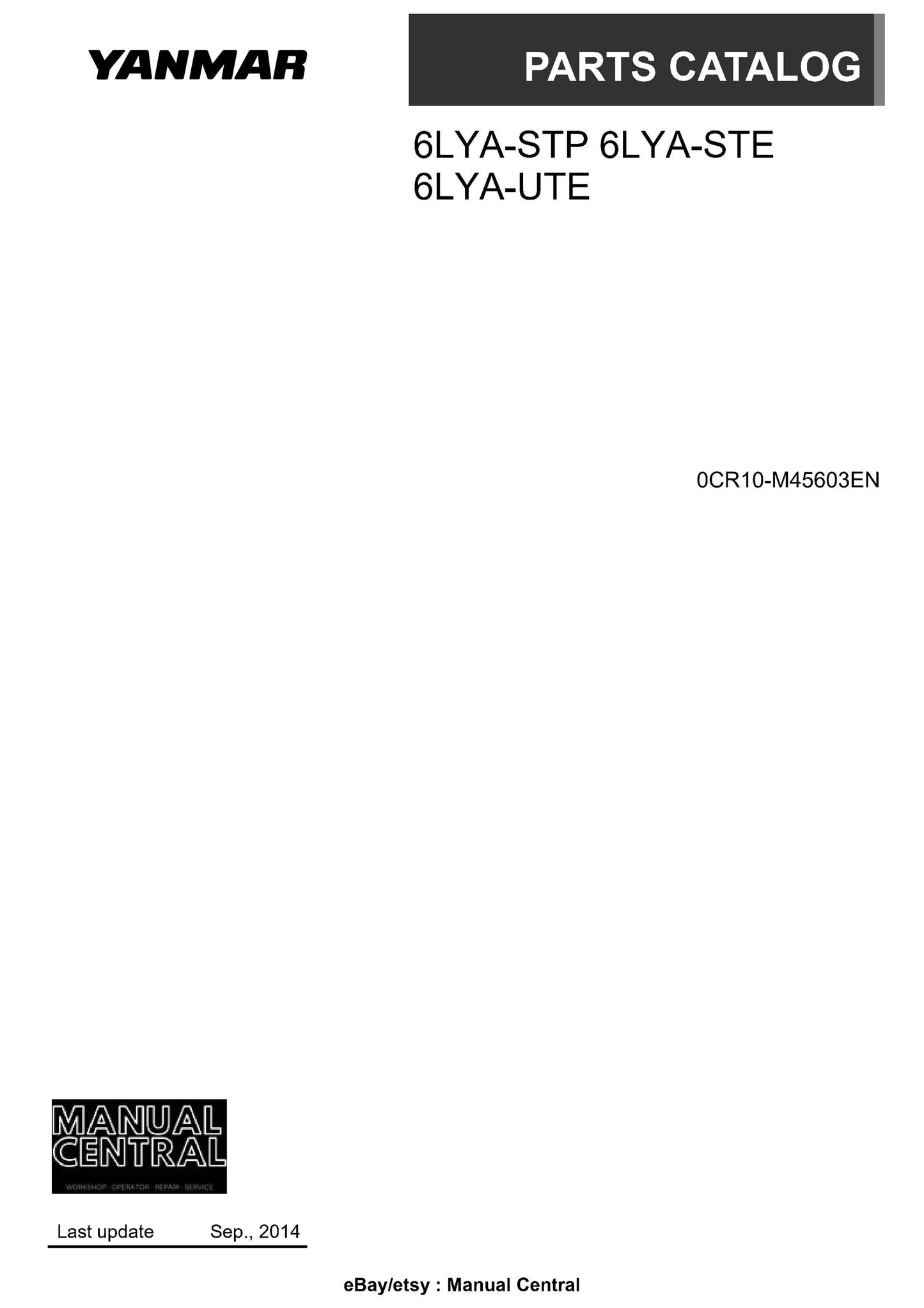 Yanmar 6LYA STP STE UTE Parts Manual