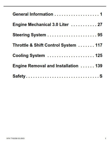 Volvo Penta - Engine -3.0GS 3.0GL A/B/C - Workshop Service Repair Manual