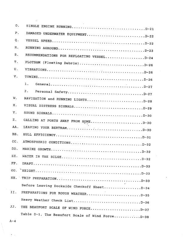 Bertram 286 - Owners Manual